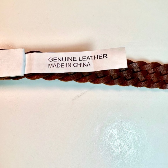 GAP Vachetta Braided Leather Brass Buckle Belt, NWT - L - Picture 2 of 10